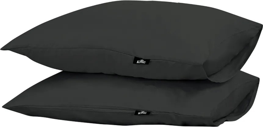 Kussensloop King 2 stuks– 100% katoensatijn – 60×70 – antraciet