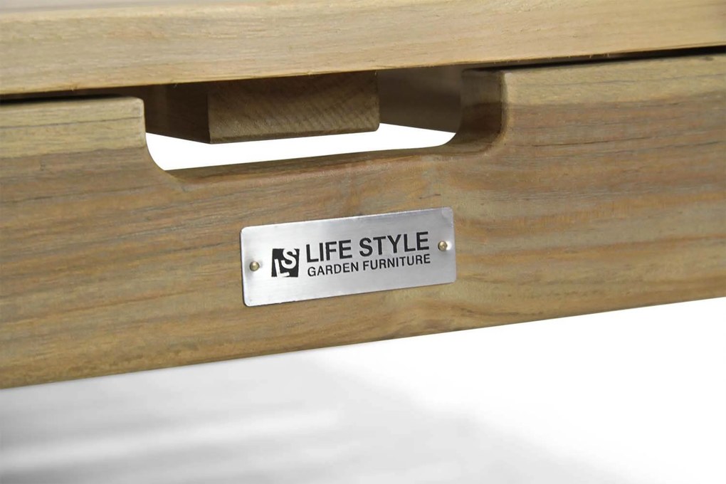 Santika Furniture Santika Arlington Ligbed Met Sahara Kussen Teak Old Teak Greywash