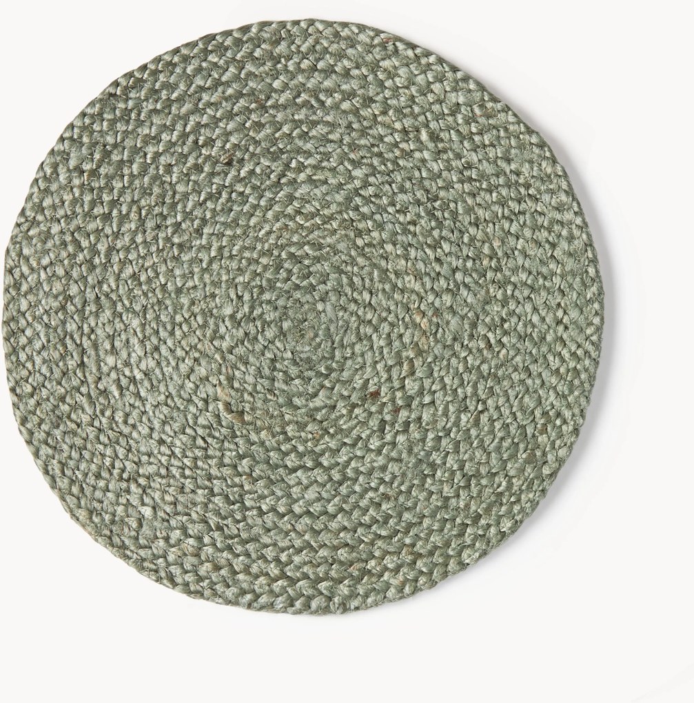 Ronde placemats Tola van jute, 2-delig