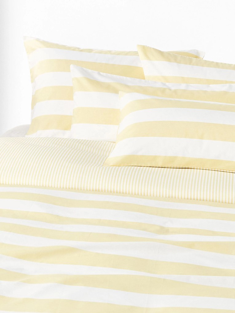 Gestreept katoenen omkeerbaar dekbedovertrek Lorena