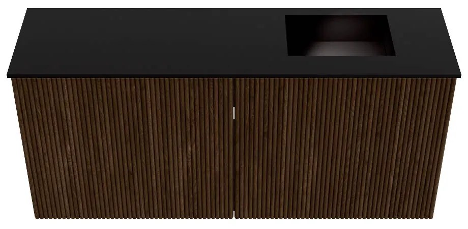 Mondiaz Joya 90cm toiletmeubel walnut met wastafel faye rechts zonder kraangat urban