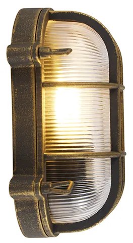 Wand en plafondlamp goud/messing ovaal IP44 - Noutica