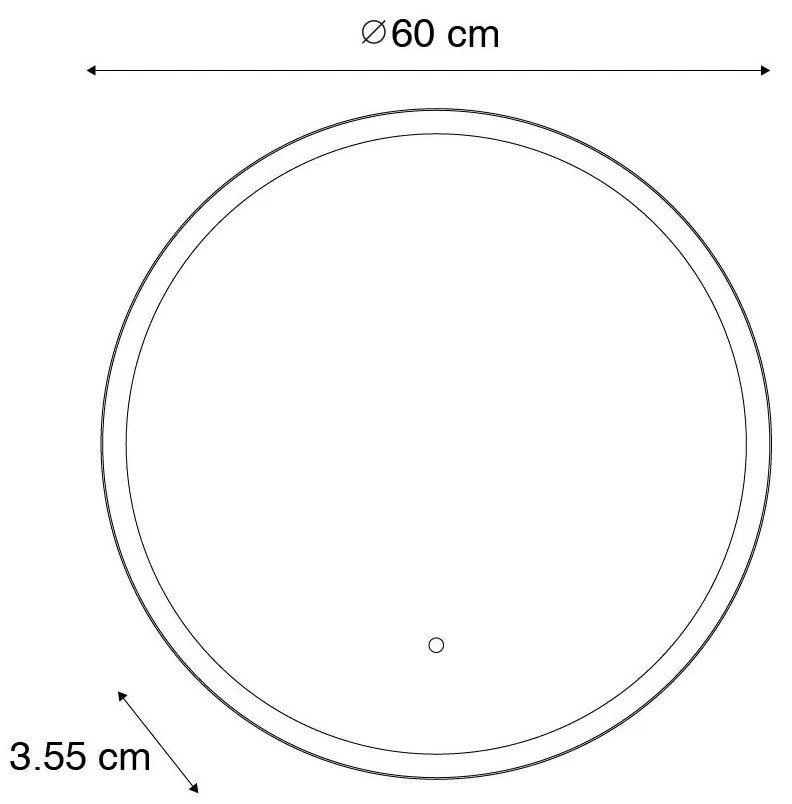 Moderne badkamerspiegel zwart incl. LED en touch dimmer - Pim