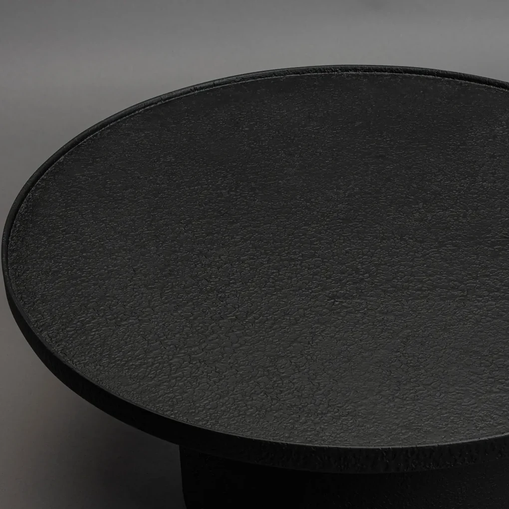 Dutchbone Winston Ronde Salontafel Mat Zwart - 70 X 70cm.