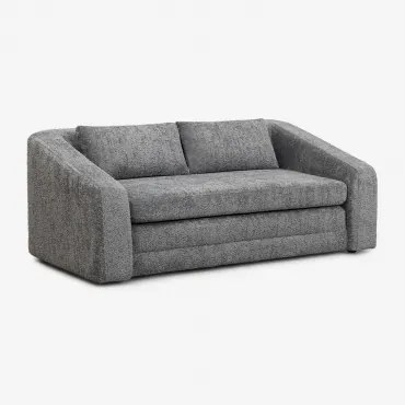 Dalila 2-zits Slaapbank In Boucléstof Bouclé Gris Antracita - Sklum