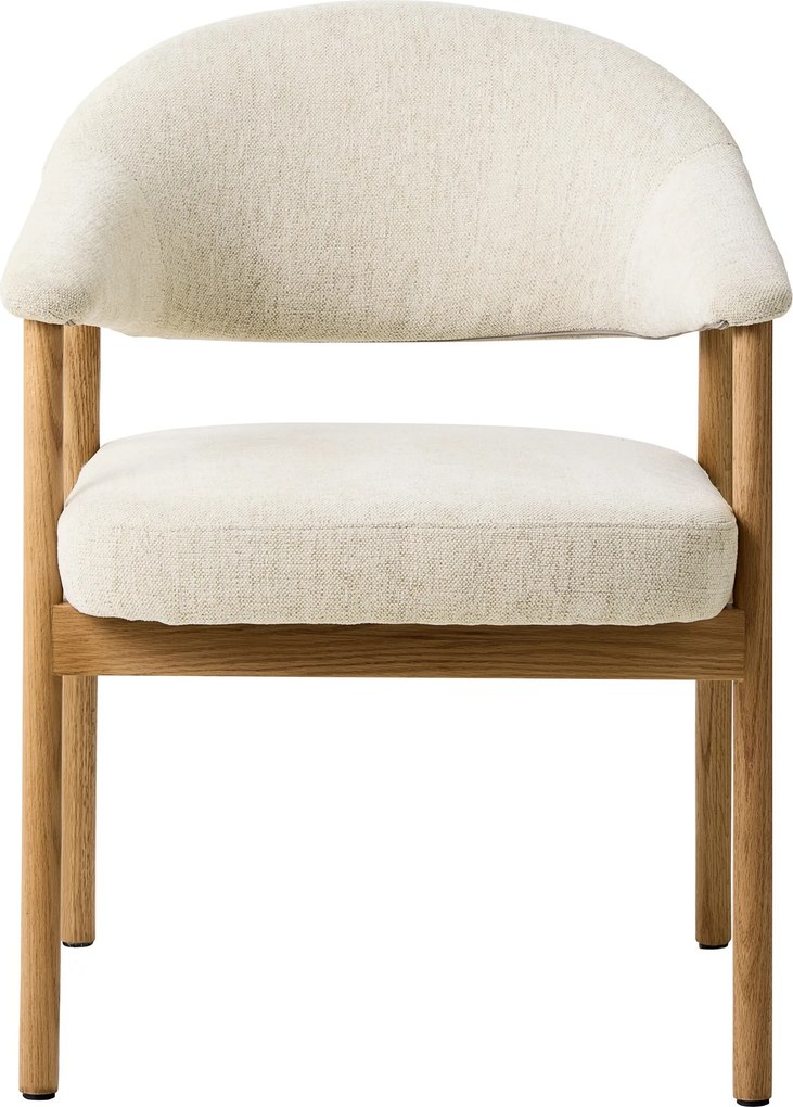 GARDA crème beige (stof Harmony 110) / natuurlijk eiken - GESTOFFEERDE STOEL VOOR WOONKAMER/EETKAMER