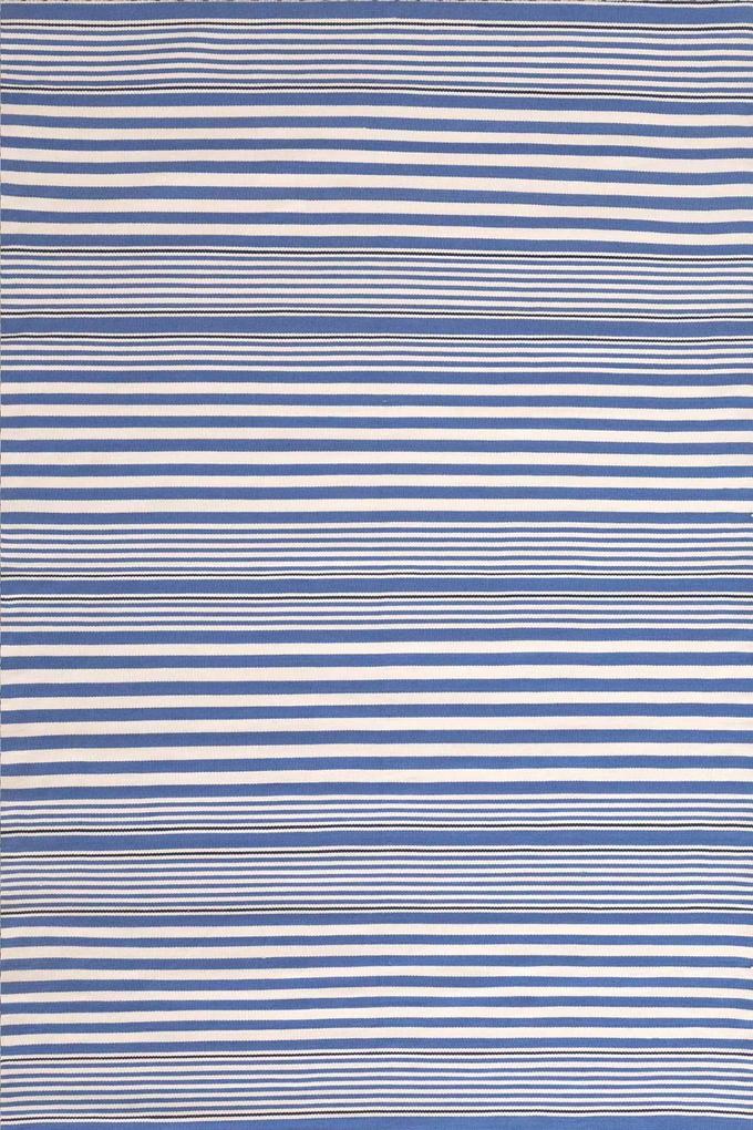 Dash & Albert - Buitenkleed Rugby Stripe denim - 259 x 335 - Vloerkleed