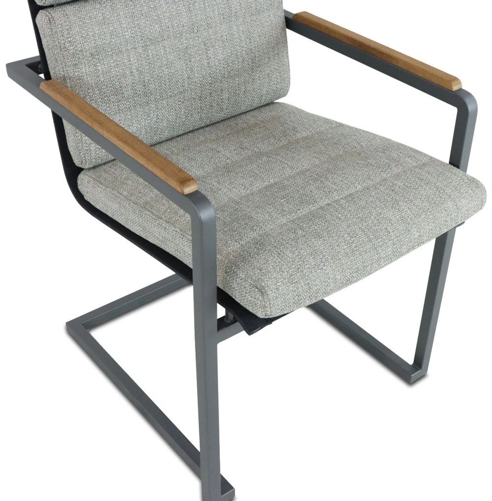 Tuinstoel Aluminium/teak Grijs-antraciet Osmen Orso