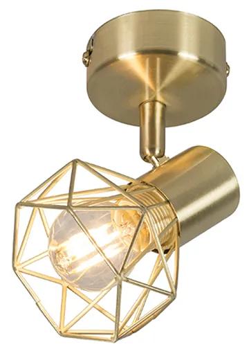 QAZQA Art Deco Spot / Opbouwspot / Plafondspot messing draai- en kantelbaar - Mosh Modern E14 rond Binnenverlichting Lamp