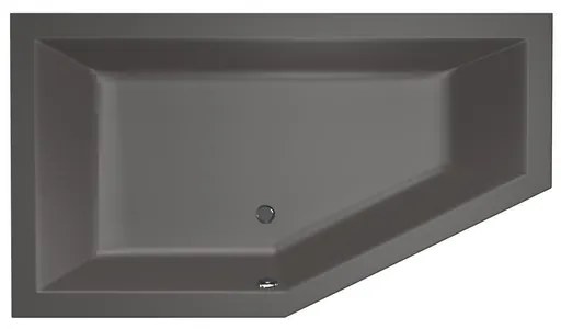 Xenz Society Hoekbad - 160x90x53 - afvoer Midden - Links - acryl - antraciet 6881-05