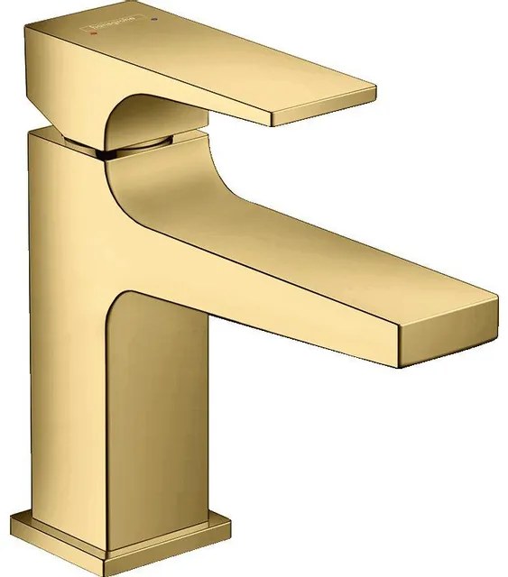 Hansgrohe Metropol toiletkraan 100 met push open waste met voorsprong vaste uitloop 12.7cm polished gold 32500990