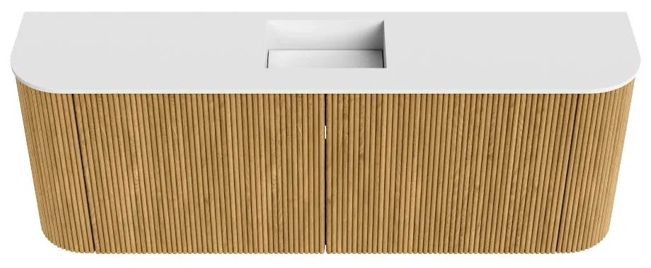 Mondiaz Joya 115cm toiletmeubel ronding links/rechts oak met wastafel faye midden zonder kraangat talc
