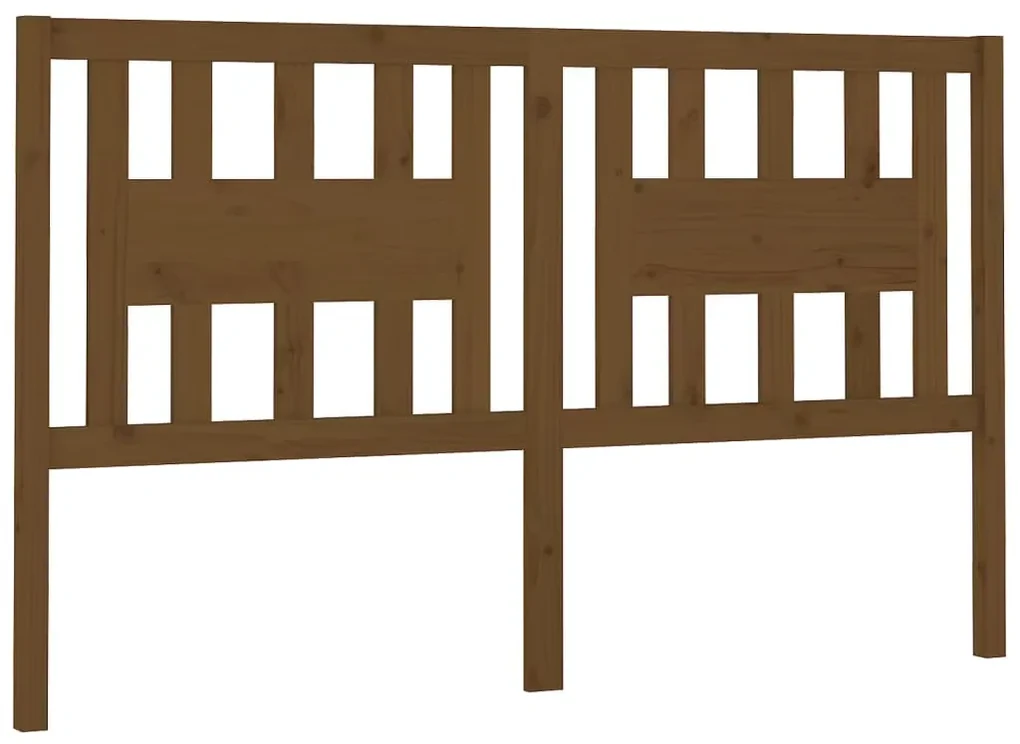 vidaXL Hoofdbord 146x4x100 cm massief grenenhout honingbruin