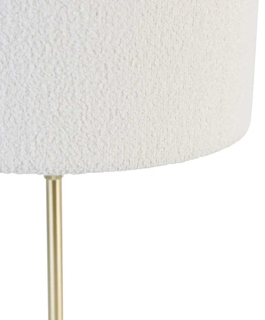 Tafellamp goud verstelbaar met kap boucle wit 35 cm - Parte Design E27 rond Binnenverlichting Lamp