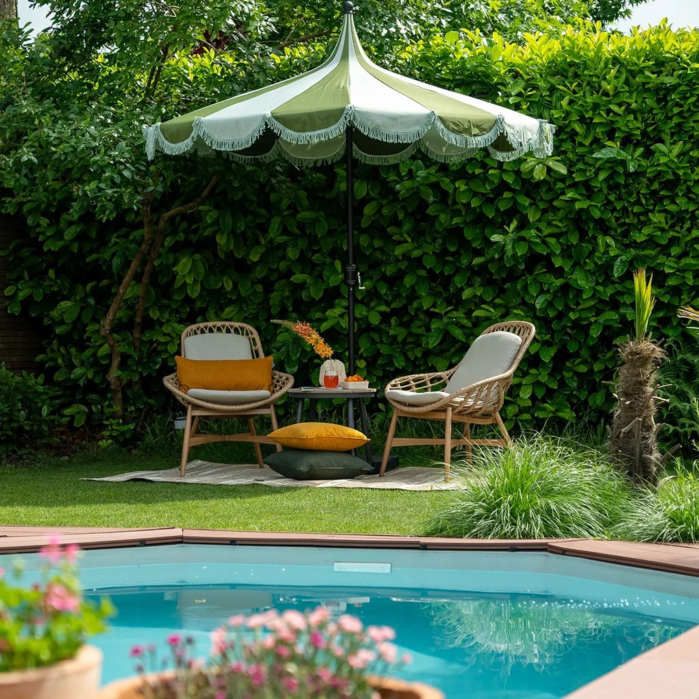 Edelman Rissy parasol licht groen - Ø220 x 238 cm