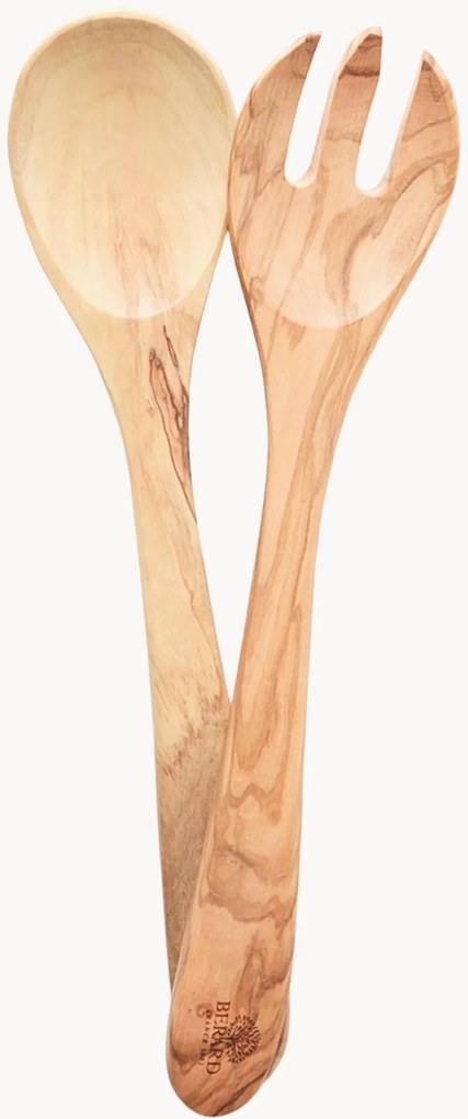 Olijfhouten saladebestekset Rosa, 2 stuks