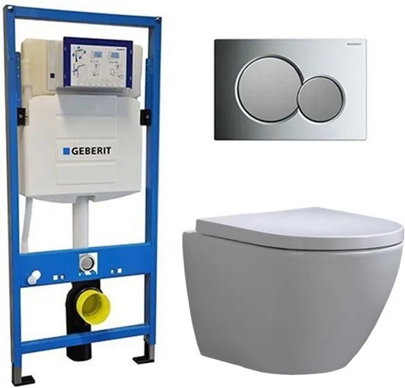 Geberit UP 320 Toiletset - Inbouw WC Hangtoilet Wandcloset - Shorty Sigma-01 Chroom/mat Chroom
