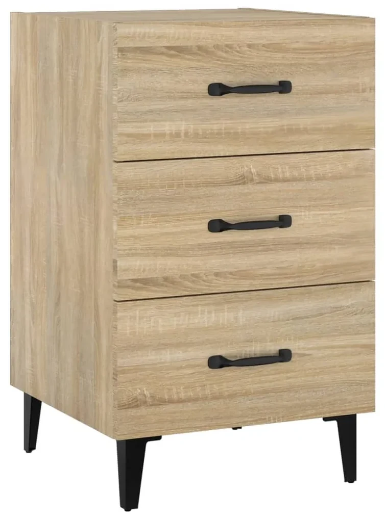 vidaXL Nachtkastje 40x40x66 cm bewerkt hout sonoma eikenkleurig