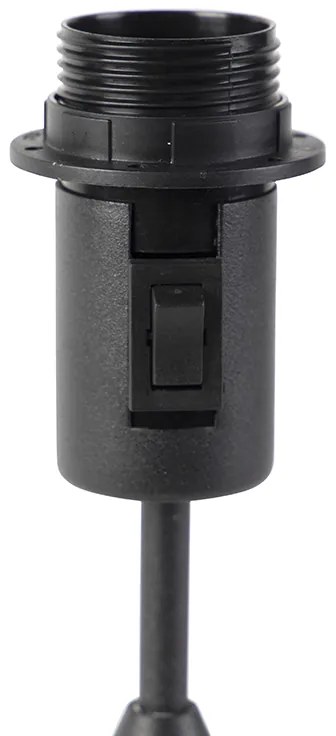 Tafellamp zwart met linnen kap grijs 35 cm verstelbaar - Parte