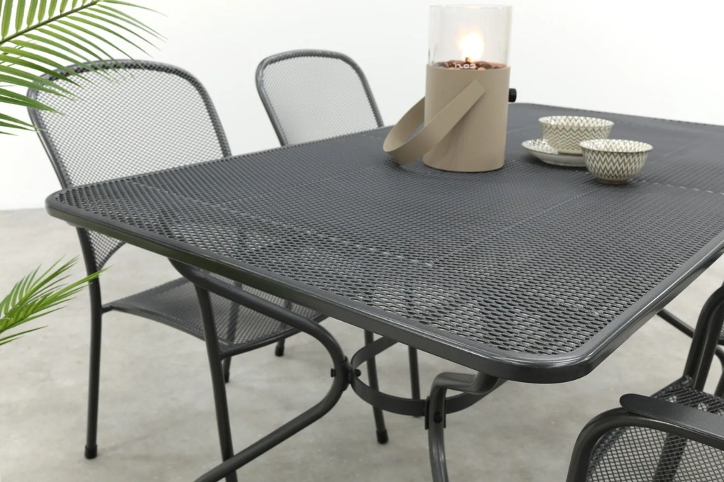 Royal Garden Carlo stapelbare tuinset strekmetaal 160x90 cm.