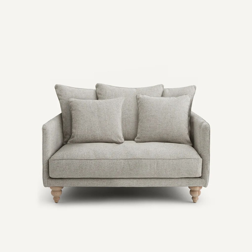 2-zits compacte bank van gestructureerde viscose en linnen, LAZARE