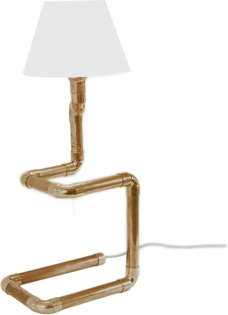 Copper White II | Koperen tafellamp - 48 (h) cm