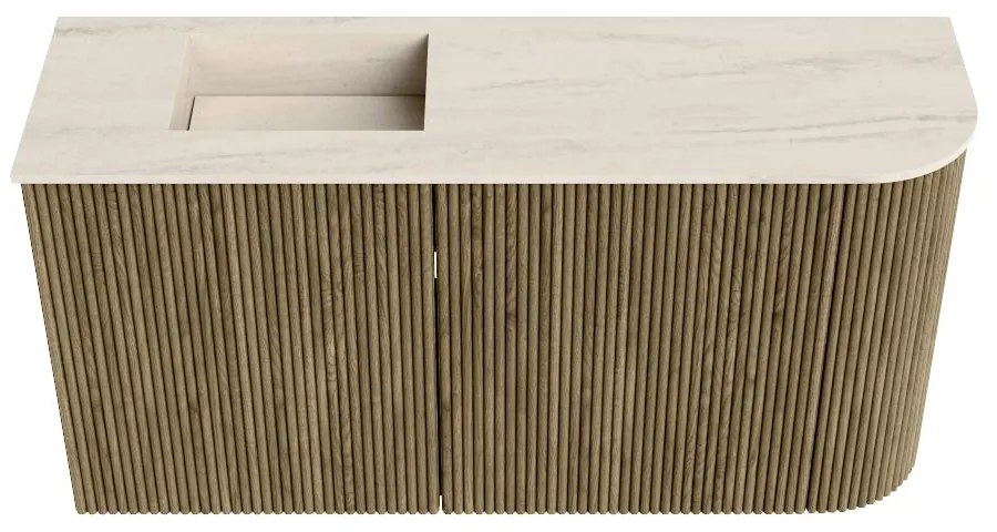Mondiaz Joya DLux 80cm toiletmeubel ronding rechts dusk met wastafel faye links zonder kraangat meli