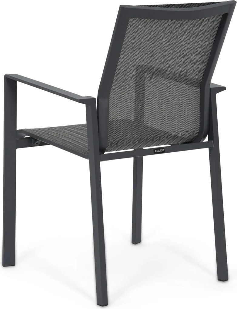 Tuinstoel Aluminium Grijs-antraciet Lifestyle Garden Furniture Timo antraciet/sandy