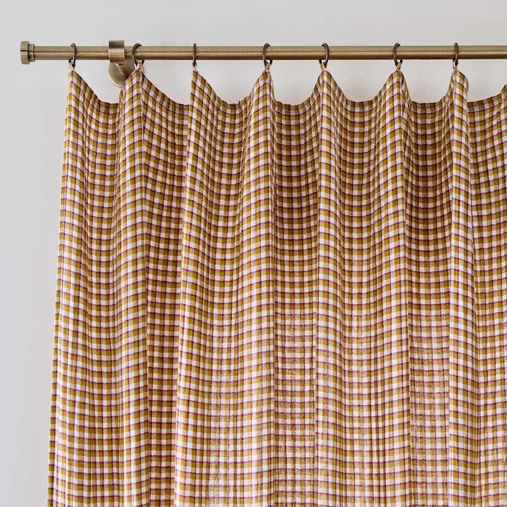Gingham gordijn, tetra, met ringen, NINON