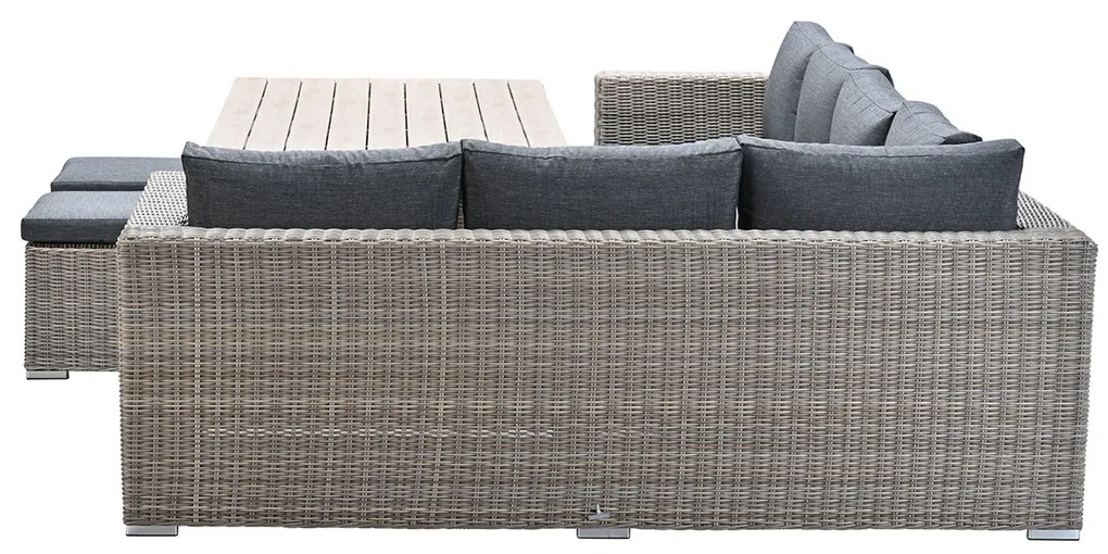 Garden Impressions Tennessee lounge dining set rechts 5-delig vintage willow - texfiber
