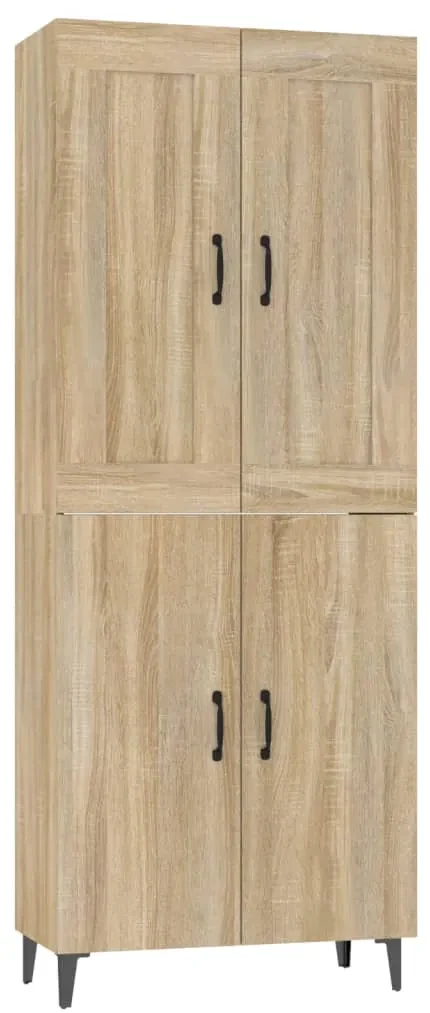 vidaXL Hoge kast 70x34x180 cm bewerkt hout sonoma eikenkleurig