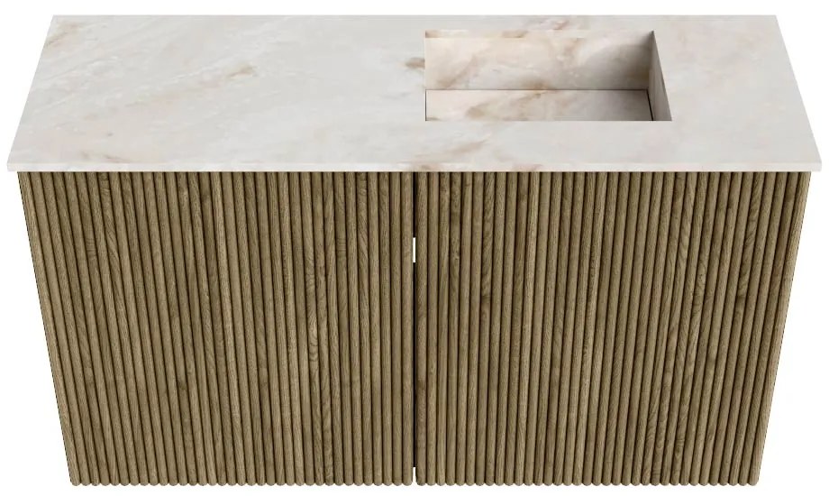 Mondiaz Joya DLux 70cm toiletmeubel dusk met wastafel faye rechts zonder kraangat frappe