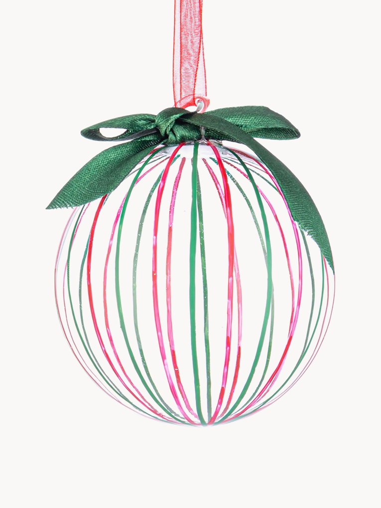 Kerstballen Stripe Trans, verschillende setgroottes