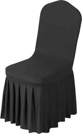 VEVOR 30 x stoelhoezen, platte voorkant stretch, wasbaar en afneembaar polyester-spandex stoelhoezen voor bruiloftsfeesten, geschikt voor stoelen (51 x 45 x 95 cm) zwart