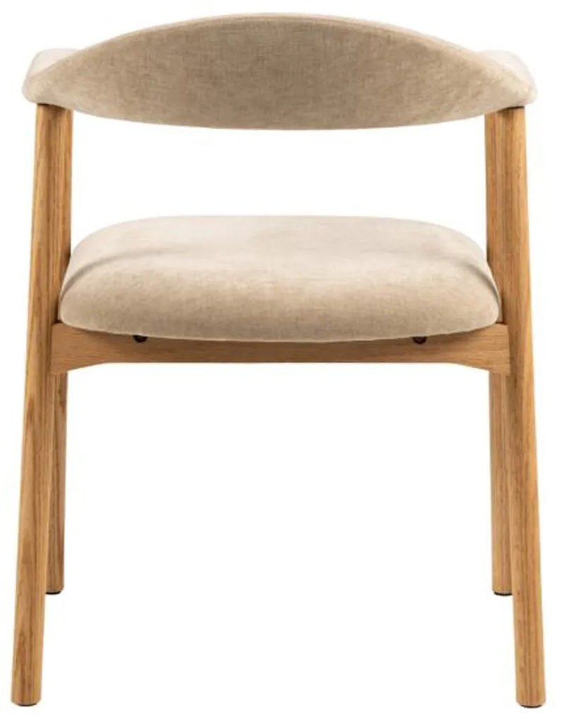 Eiken Eetkamerstoel Beige Chenille
