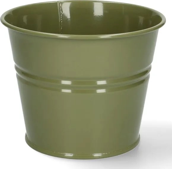 Bloempot, zink, olijfgroen,Ø14,5 cm