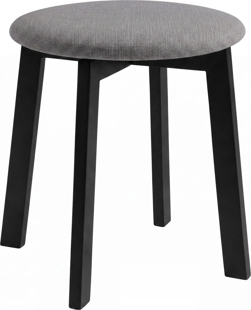 Mazzoni ZOI Lichtgrijs (stof Sawana 21)/zwart beuken onderstel - RONDE GESTOFFEERDE KRUK VOOR KEUKEN/WOONKAMER