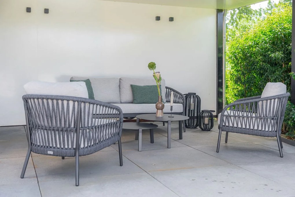 Stoel en Bank Loungeset 5 personen Aluminium/rope Grijs Coco Puerto/Rimini