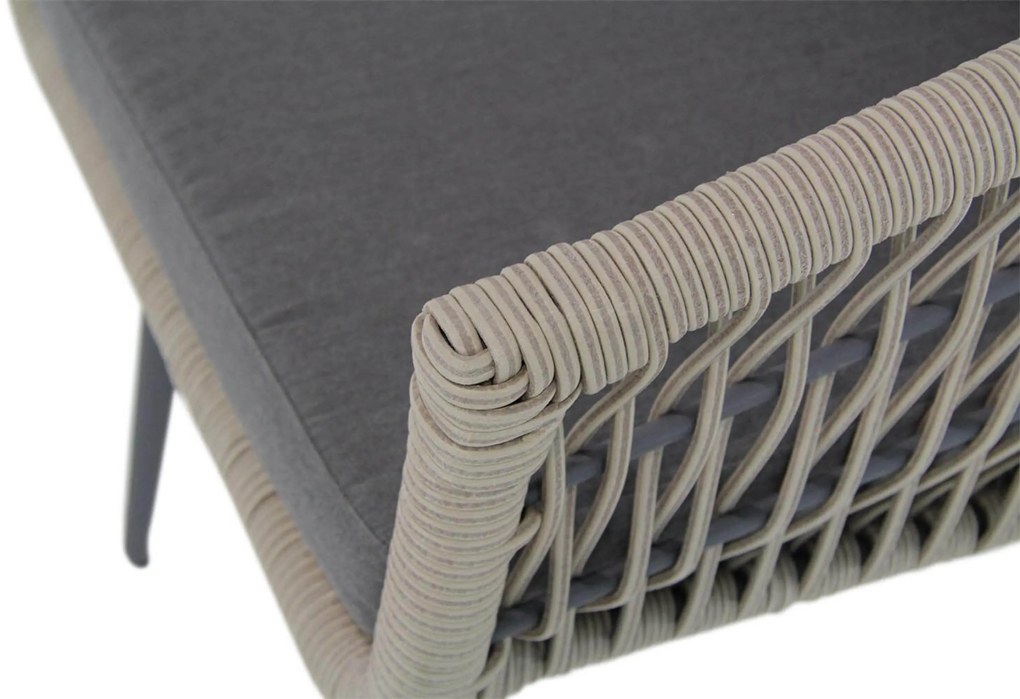 Tuinset Ronde Tuintafel 6 personen 140 cm Rope Taupe Lifestyle Garden Furniture Western/Graniet