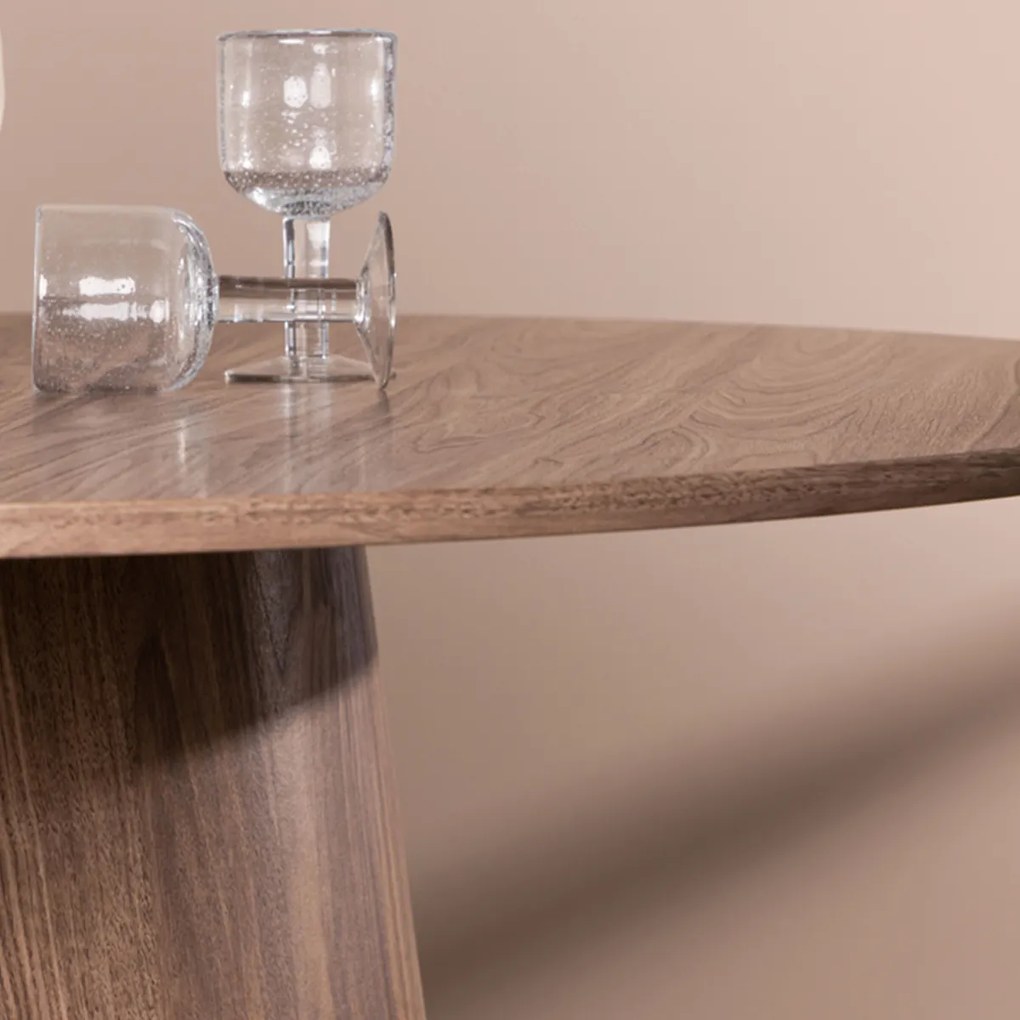 Ronde Eettafel Met Ronde Voet Naturel - 120 X 120cm.