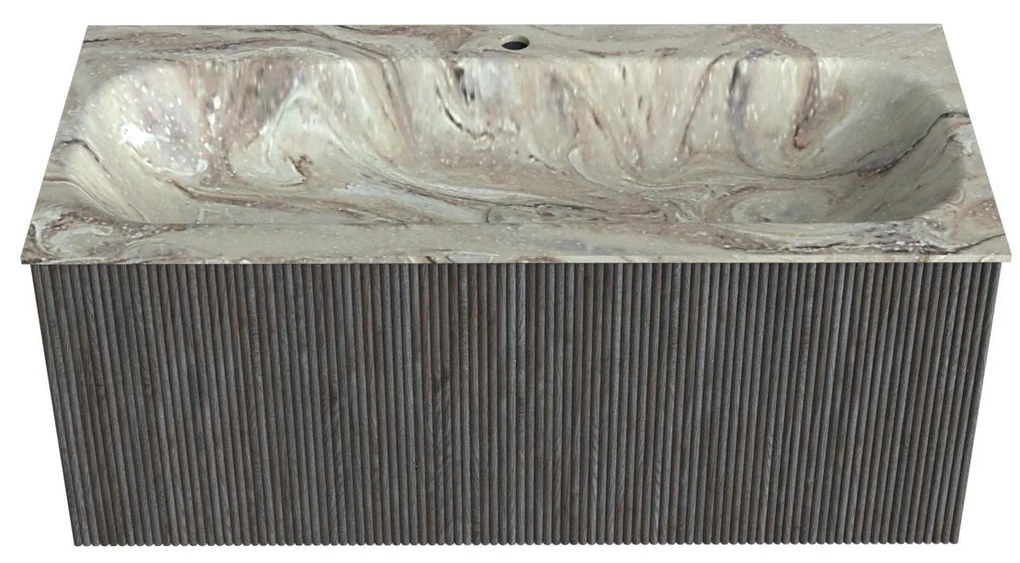 Mondiaz Kurve-dlux 100cm badmeubel shadow met 1 lade en wastafel big medium midden 1 kraangat glace