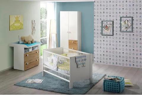 Babykamer voordeelset 3-delig »Hiddensee« ledikantje + commode + 2-deurskast