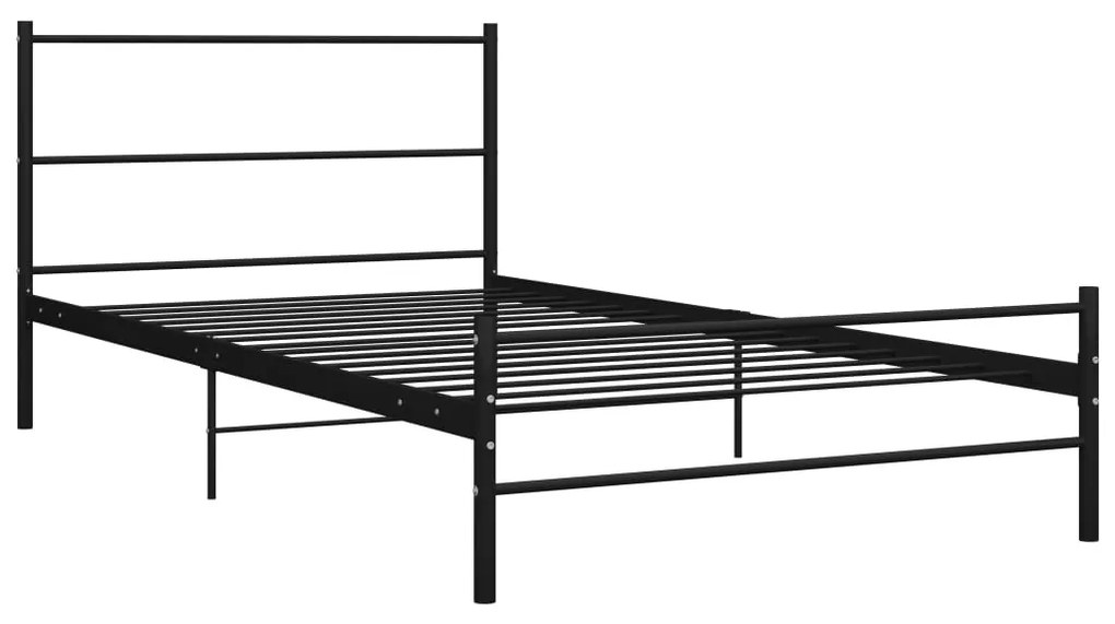 vidaXL Bedframe metaal zwart 90x200 cm