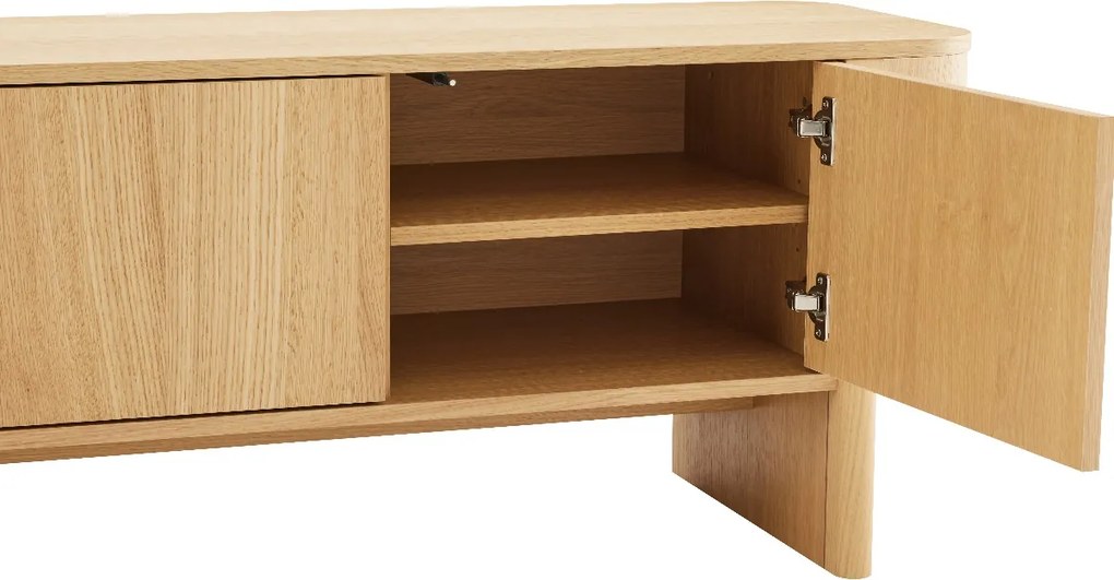 Eiken Tv-meubel Scandinavisch 200 Cm - 200x42x50cm.