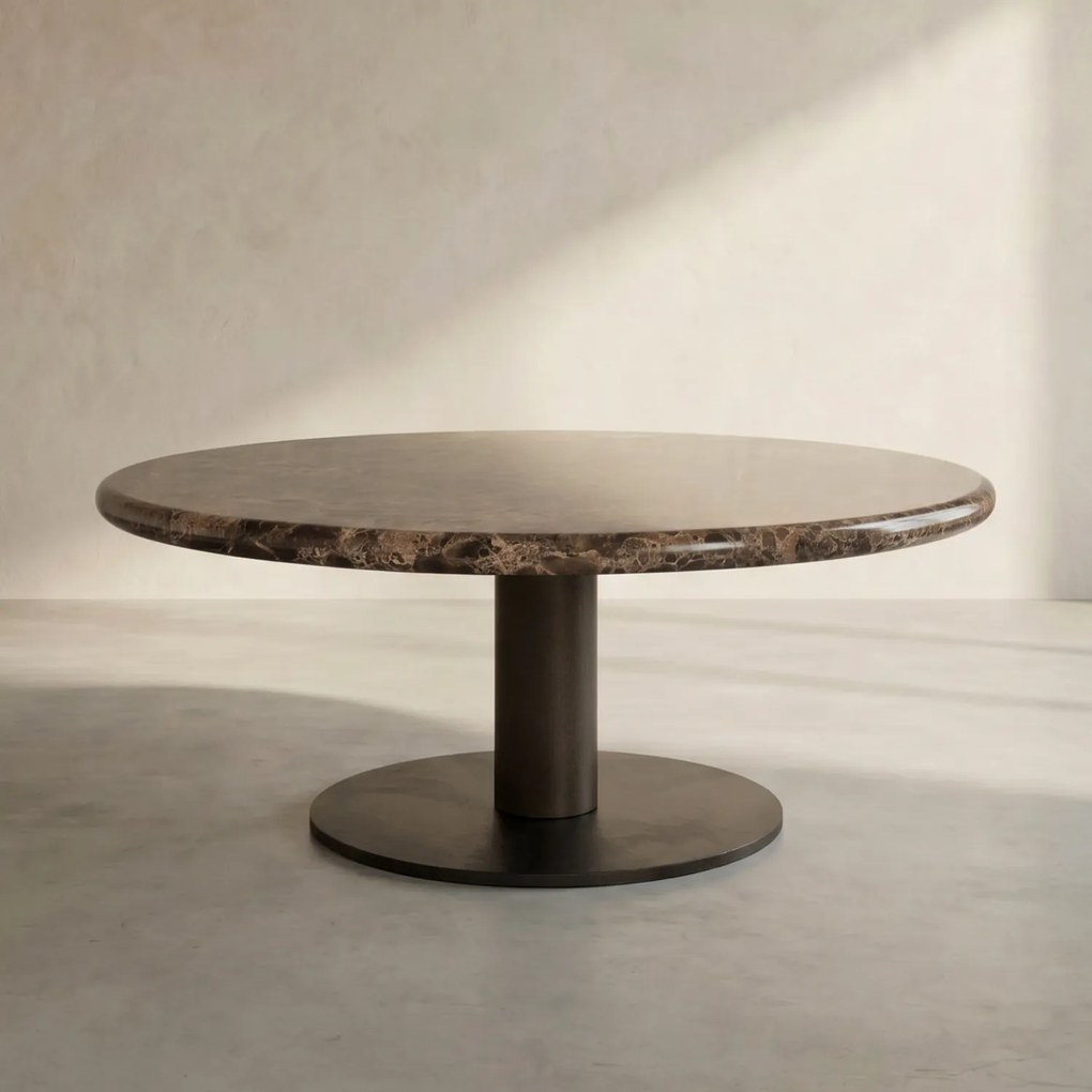 Lage Salontafel Rond Marmer - 75 X 75cm.