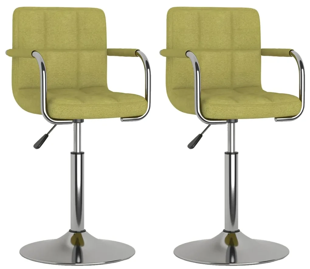 vidaXL Eetkamerstoelen 2 st draaibaar stof groen