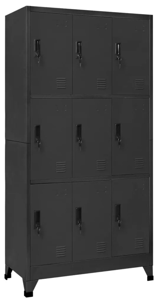 vidaXL Lockerkast 90x45x180 cm staal antracietkleurig