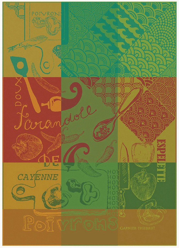 Jacquard theedoeken Espelette Tor50 Basque, 2-delig