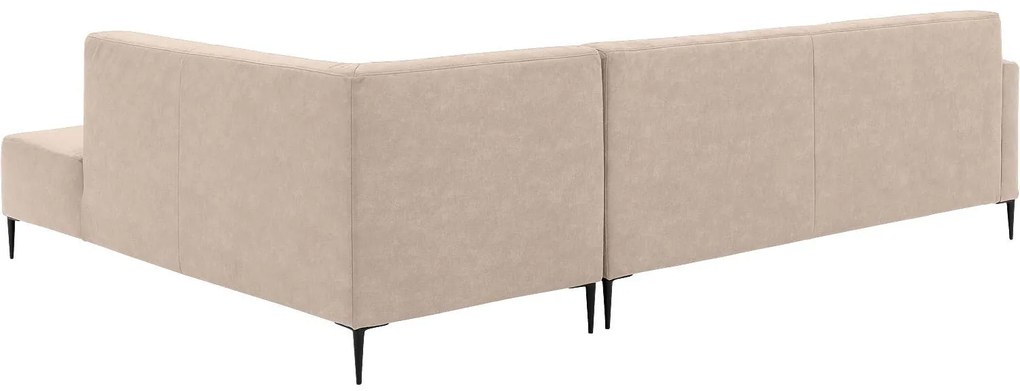 Goossens  Key West beige, micro leer, 3-zits, modern design met ligelement rechts