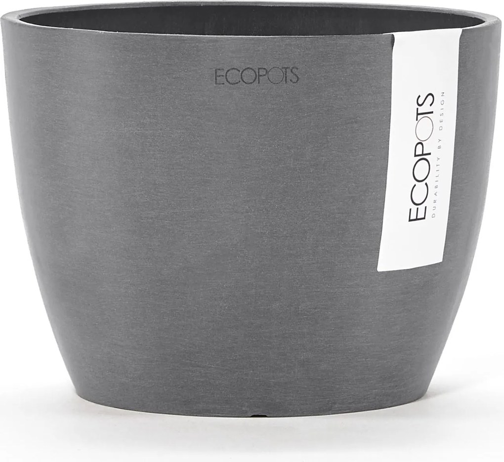 Ecopots bloempot Stockholm Mini 16  - Rond - Grey - Diameter 16,2 x H12 cm